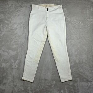 Women's Devon Aire White Horse Riding Pants 32 Reg Strap Leg Cuff